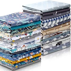 Tatuo 30 Pieces 10 x 10 Inches Floral Printed Bundle Squares Cotton Patchwork Sewing Quilting Bundles Assorted Pattern Fabric for DIY Scrapbook Craft Making