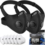 BASE CAMP M PRO Dust Mask, All day Comfortable Reusable Respirator Mask, L-shaped Head Strap Design, Safety Work Mask for Woodworking, Landscaping, DIY, Dust, Pollen