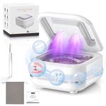 Ultrasonic Retainer Cleaner, 42kHz Ultrasonic Dental Cleaner Machine with UV Cleaning and Two Modes, 180ML Ultrasonic Tooth Cleaner for Dentures, Retainer, Mouth Guard, Aligner, Jewelry