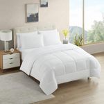 Sweet Home Collection Ultra Soft Down Alternative Set & Luxurious Bed Sheets, Polyester, White, California King