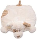 Bearington Baby Lil' Spot Belly Blanket, Beige Puppy Dog Plush Stuffed Animal Tummy Time Play Mat