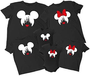 Natural Underwear Family Trip Mickey Minnie Squad Matching Couple T-Shirts, Black-girls, 5 Years