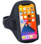 Tune Belt AB91 Cell Phone Armband Holder Case for iPhone 11/12/13/14/15, 12/13/14/15 Pro, 11 Pro Max, XS Max, XR, Galaxy S21/S22/S23 Plus & More for Running & Working Out (Black)