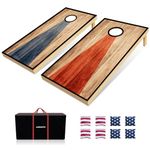 Cornhole Set-3'x 2' Corn Hole Boards Set, Solid Wood Cornhole Game Outdoor Set, Corn Holes Outdoor Game, Corn Hole Sets with Bags Regulation Size, Perfect for Lawn, Backyard, Beach, Park(SB801)