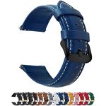 Quick Release Leather Watch Band 22mm, Fullmosa Axus Genuine Leather Replacement Watch Strap for Samsung Galaxy Watch 46mm/Watch 3 45mm Samsung Gear S3/Gear2, Dark Blue + Black Buckle