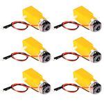 Gebildet 6pcs DC3V-12V DC Prewired Geared Motor for Four-wheel Drive Toy Car/Robotic Body/Aircraft Toys.Batch Number:Double Axis 1:48