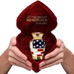 Trupoint Memorials Small Urns for Human Ashes Keepsake – Mini Urns for Human Ashes for Mom/Dad, Cremation Keepsakes for Ashes, Small Urn for Ashes for Women/Men – Small, American Flag with Heart Box