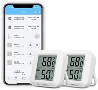 THIRDREALITY Zigbee Temperature and Humidity Sensor 2 Pack with Digital LCD Display, ZigBee Hub Required, App Records, Remote Monitoring and Smart Home Automation, AAA Batteries Included