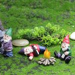 Funny Garden Gnome On Mushroom,Figurine Outdoor Statue,Patio Lawn Yard Art Ornaments, Garden Figurines for Outdoor Home Yard Decor (4 pcs)