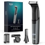 kensen 2-in-1 Beard Trimmer, Body Hair Trimmer for Men, Men's Groin & Pubic Hair Trimmer, Waterproof Ball Trimmer/Shaver Men with LED Light, Body Shaver with Two Replacement Blades & Comb Accessory