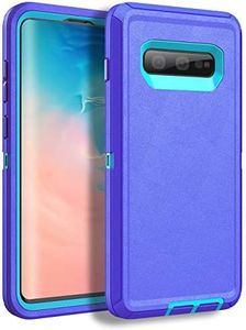 MXX Compatible with Samsung Galaxy S10 Plus Case, 3-Layer Super Protective Full Heavy Duty Tough Rugged Bumper Cover, Shock & Dust Proof, Made for Galaxy s10 Plus Phone Case 6.4" - Purple/Light Blue