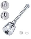 MIZLU Kitchen Sink Tap Extender - 360° Rotatable, 2 Modes, Faucet Nozzle with Flexible Extension Hose, Universal Connector, Water Saving - Pack of 1