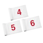 KINGTOP Numbered Golf Flag with Tube Inserted, All 8" L x 6", Putting Green Flags for Yard, 420D Nylon Mini Pin Flags, Numbered #4, 5, 6