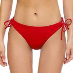 HZMM Plus Size Swim Pants for Women Vintage Plain Low Waist Brazilian Bikini Bottom Swimwear Briefs Beachwear Sexy Ladies Side Tie Thong Bathing Swimbottom Swim Shorts Red