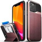 Vena vCommute Wallet Case Compatible with Apple iPhone 11 Pro (5.8"-inch 2019), (Military Grade Drop Protection) Flip Leather Cover Card Slot Holder with Kickstand - Rose Gold