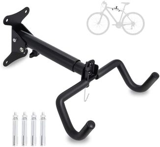 Wall Mounted Bike Hanger Rack for Bike Storage and Space Saving with Foam Padded Protective Frame by Poweka Angle and Wall Distance Adjustable Foldable MTB Road Bike Wall Mount Bike