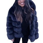 Thermal Cropped Coat For Women Faux Fox Fur Thick Quilted Winter Hooded Jacket Solid Colour Fluffy Luxury Outwear Cardigan