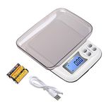 KUBEI USB Rechargeable Digital Kitchen Scale, 1kg/0.01g Food Scale, Weight Grams and oz Cooking Scale with Tray, Jewelry Scale