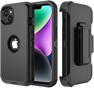 TASHHAR Phone Case for iPhone 14 Case,Heavy Duty Hard Shockproof Armor Protector Case Cover with Belt Clip Holster for Apple iPhone 14 6.1 5G 2022 Phone Case (Black)