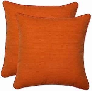 Pillow Perfect Indoor/Outdoor Sundeck Corded Throw Pillow, 18.5-Inch, Orange, Set of 2