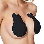 H&D PIPALIYA Women's & Girls Nipple Cover Strapless Bra Instant Breast Lift Sticky Bra Backless Invisible Push up Self Breast Lift Up Wire Free Bra Beige (Multicolor Pack of 1) (Black)