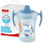 NUK Trainer Cup Sippy Cup | Leak-Proof Soft Drinking Spout | 6+ Months | BPA-Free | 230ml | Blue Zebra