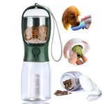 AVELORA Dog Water Bottle with Food Container, Portable Pet Dog Water Dispenser for Outdoor Walking,Hiking,Travel,Puppy Essentials,Puppy Supplies,Replaceable Waste Bags