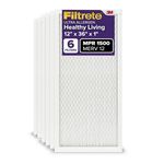 Filtrete 12x36x1 AC Furnace Air Filter, MERV 12, MPR 1500, Certified Asthma & Allergy Friendly, 3 Month Pleated 1-Inch Electrostatic Air Cleaning Filter, 6-Pack (Actual Size 11.69x35.69x0.78 in)