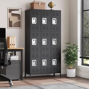 GAOMON 9 Doors Employee Lockers for Office, Metal Sorage Locker Combination, Lockable Employees Metal Locker with Door, Industrial Storage Lockers for Home, School, Gym (9 Doors)