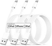 [Apple MFi Certified] iPhone Charger 10 ft 3 Pack, Lightning to USB Cable 10 Foot, Long Fast iPhone Charging Cables Cord for iPhone 14/13 Pro Max/12/11/XR/Xs/X/8/7/6/iPad Pro/Air/Mini-10 Feet White