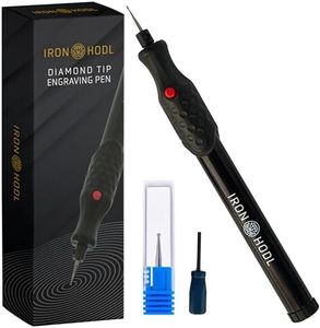 IRON HODL - Gravierstift mit Diamantspitze für Metall, Keramik, Glas gravieren - 2X AAA Batteriebetrieben - Engraving Pen Gravierstift Elektrisch für DIY Schmuck und Schloss Gravur Gerät (schwarz)