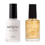 Moyou Stamping Nail art Nail Polish White and Gold