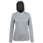 CONNEC Insects Protection Lt Breeze Hoodie for Women. Long Sleeve, Mosquito Net and Sun Protection. Hiking, Fishing, Hunting. Grey X-Large