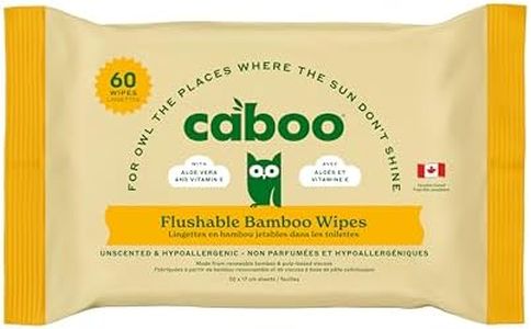Caboo Flushable Wipes | Certified Flushable, Septic Safe, Eco Friendly, Biodegradable, Unscented Flushable Wipes for Adults, Toilet Wipes Flushable (Pack of 1, Total of 60 Flushable Wipes)