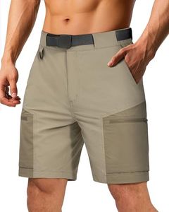 FREE SOLDIER Men's Cargo Hiking Shorts with Belt Lightweight Quick Dry Tactical Shorts with Pockets for Casual Work Golf (Mix mud 30W10L)