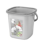 Milton Swish Square Plastic Bucket with Handle, 18 litres, Grey | Home | Bathing | Storage | Bathroom | Multipurpose | Easy to Carry