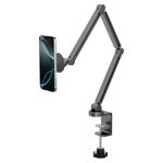 Spigen OneTap MagFit Magnetic Phone Holder Clamp, MagSafe Stand for Bed, Desk [360° Rotation] Adjustable Dual Arms for iPhone 17 16 15 17e & MagSafe Cases for Samsung S26 Google Pixel 10 - Space Gray