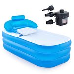 CO-Z Inflatable Bathtub with Electric Air Pump and Bath Pillow Headrest, Portable Blow Up Bath Tub for Adults