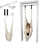 DreamGYM Doorway Hammock Swing - Hammock Chair with Doorway Stand - Sensory Swing for Adults and Children - Soft Ivory