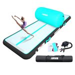 AWSUM 10ft Gymnastics Mat with Roller Tumbling Barrel Back Backbend Trainer for Gym Inflatable Equipment with Electric Pump