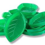 Super Z Outlet Palm Leaf Hawaii Style Food Reusable Snack Tray, Cookies, Chips, Candy Dip for Jungle Island Themed Party Decorations Platter (12 Pack, 11.75 x 8.5 Inches) by