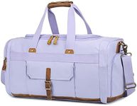 BLUBOON Weekender Overnight Duffel Bag with Shoes Compartment for Women Men Canvas Weekend Travel Tote Carry On Bag, Purple