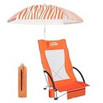 Coumy High Back Beach Chair with Um