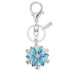 Bling Crystal Blue Snowflake Key Ri
