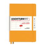 LEUCHTTURM1917 367602 Weekly Planner Medium (A5) 2024, with booklet, 18 Months, Rising Sun, English