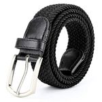 ZORO Stretchable Woven Fabric Belt For Men & Women, Fits On Upto 40 Inches Waist Size, Hole Free Design - Black