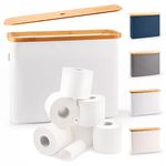 Lonbet - Light Grey Toilet Roll Storage - Toilet Paper Basket - The Ultimate Bathroom Storage Unit - Bamboo Small Storage Basket, Toilet Paper Holder Basket, Bathroom Storage Basket