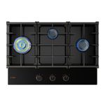 FOTILE GLG30301 30” Moonshadow Tempered Glass 3-Burner Gas Cooktop, Tri-Ring 18,000 BTUs Left Burner with Flame Failure Protection Removable Grates and Installation/LP Kit