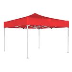 OUTO Foldable Garden Gazebo Tent with 4 Side Open/Pop-up Outdoor Canopy Tent for Garden and Promotional Activity with 4 Side Open (Red- 6.5 FEET)