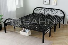 SAHNI PORTABLE FURNITURE Heavy Duty Iron/Metal/Steel Double Folding/Foldable Bed for Sleeping Adult and Guest Easily storable Fully Powder Coated (Metal slats, 6.25ft X 4ft)